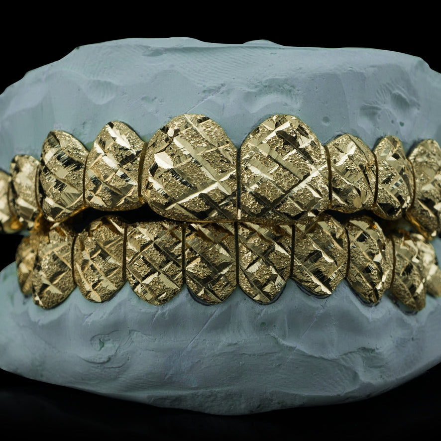 NPG Gold Diamond Cut + Diamond Dust Grillz