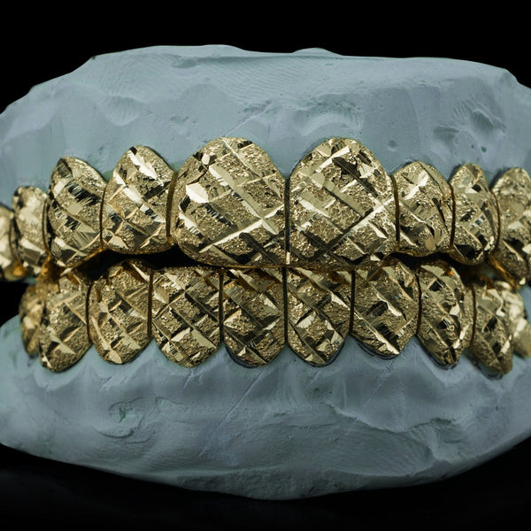 NPG Gold Diamond Cut + Diamond Dust Grillz